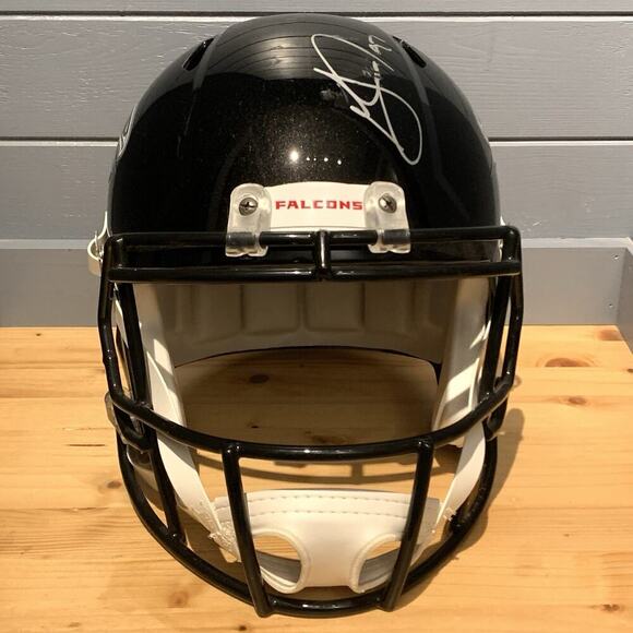 GRADY JARRETT Autographed FULL Size Replica ATLANTA FALCONS Helmet Black 05/2017 - Picture 2 of 12